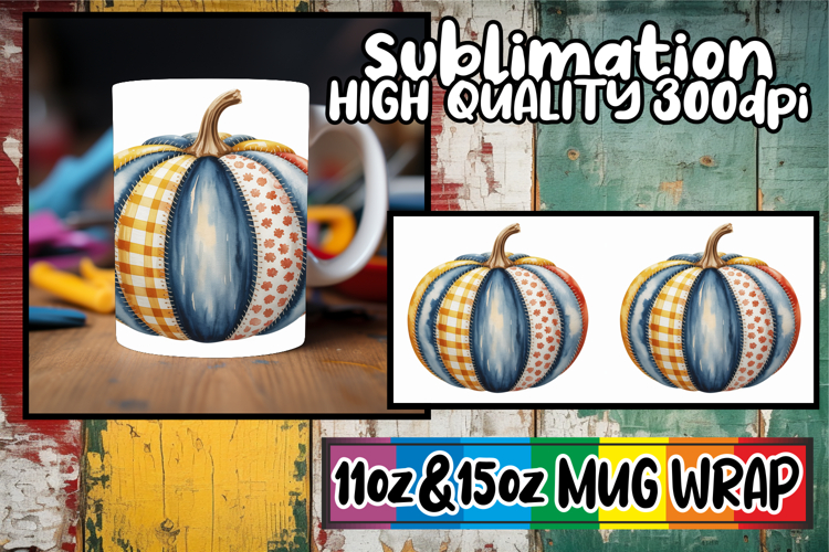 Perfect start sublimation 11oz 15oz mug wrap, Pumpkin Waterc