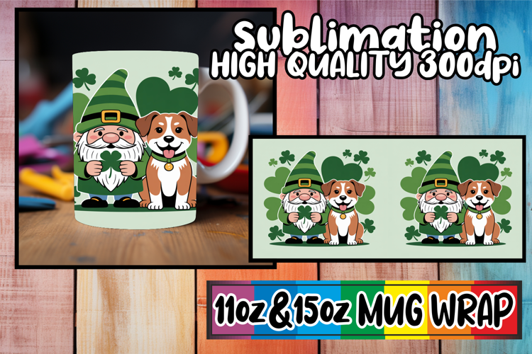 Cheerful smiles 11oz 15oz sublimation wrap, St Patricks