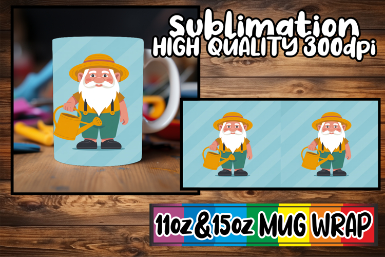 Beautiful sunsets sublimation mug wrap, Gnomes