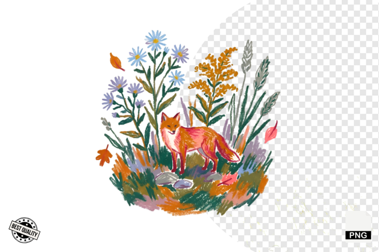 Autumn Wildflowers Meadow Clipart