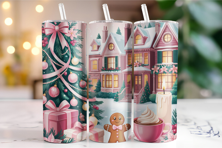 Merry Christmas Santa House Tumbler Wrap | Christmas Wrap