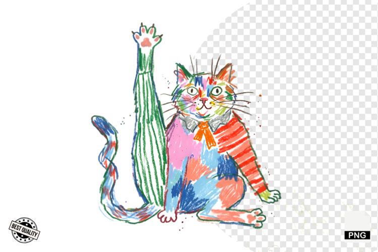 Quirky Funny Autumn Cat Clipart