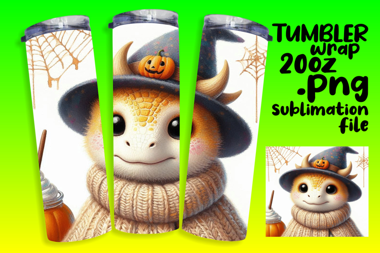Custom 20oz Tumbler Gift Design , Halloween Dino