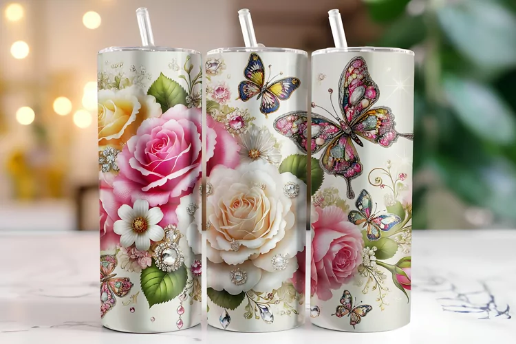 Flowers Tumbler Wrap | Sublimation | Tumblers