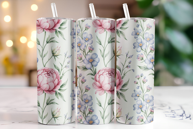 Flowers Tumbler Wrap | Sublimation | Tumblers