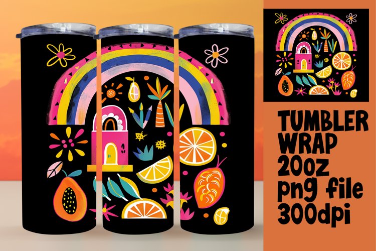 Noir Fusion: Sublimation Tumbler Art on Black Canvas example image 1