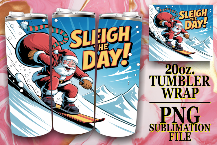 BRIGHT HORIZONS 20oz TUMBLER WRAP, Funny Santa