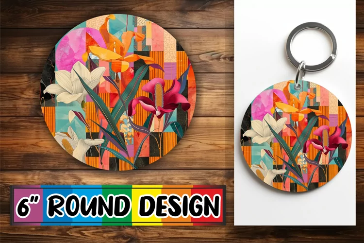 Abstract Bloom Keychain Sublimation