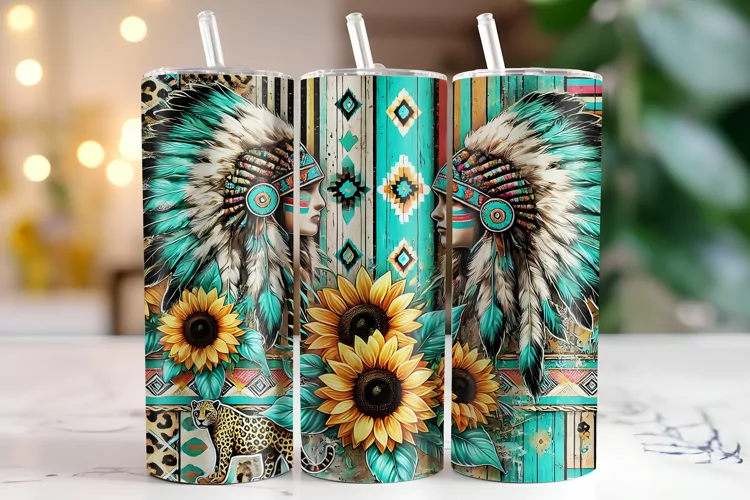 Girl & Sunflowers Tumbler Wrap | Sublimation | Tumblers