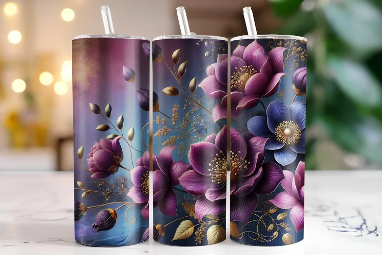 Flowers Tumbler Wrap | Sublimation | Tumblers
