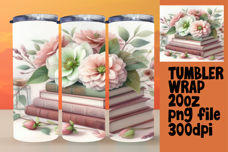 Unique 20oz Gift Tumbler Template , Books