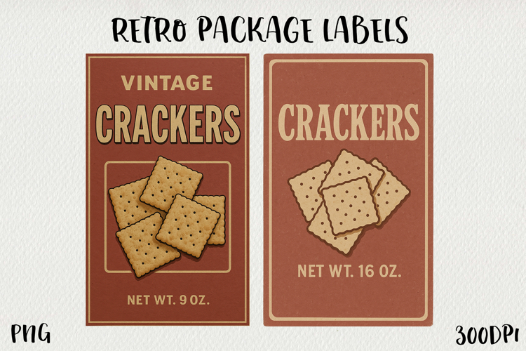 Vintage Food Label PNG Retro Pantry & Packaging Clipart.