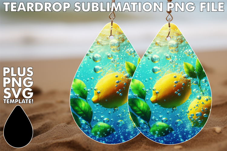 VIBRANT TEARDROP EARRINGS PNG, 3D Fruits