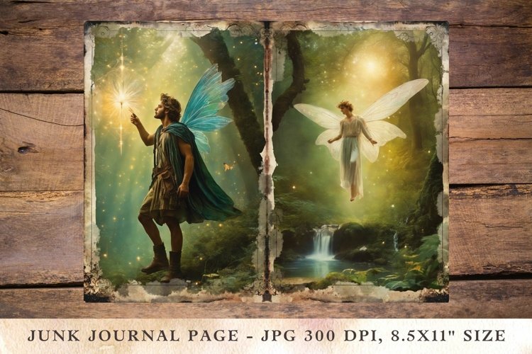 Printable Junk Journal Pages man fairy angel 3