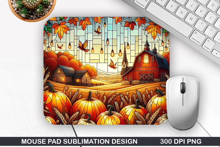 Pumpkin Mouse Pad Sublimation, Halloween Mouse Pad PNG