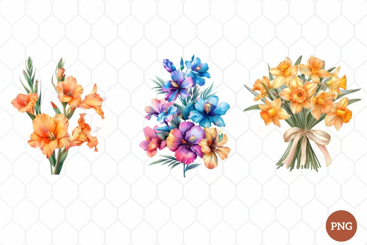 Watercolor Wildflowers Clipart