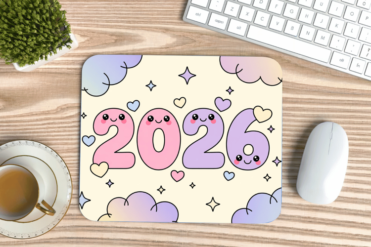 Happy New Year PNG Mouse Pad,Festive New Years Eve 2026 PNG