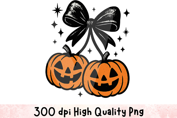 Bow Pumpkin Clipart Sublimation PNG | Halloween Png