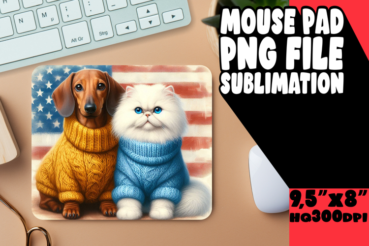 Joyful DESK MAT Creative Design, Dog and cat