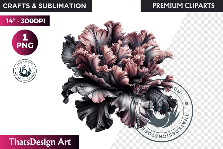 Moody Rose Gold   Mauve Flowers PNG, Dark Romance Clipart