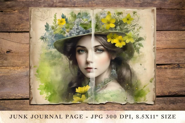 Printable Junk Journal Pages victorian woman girl 38