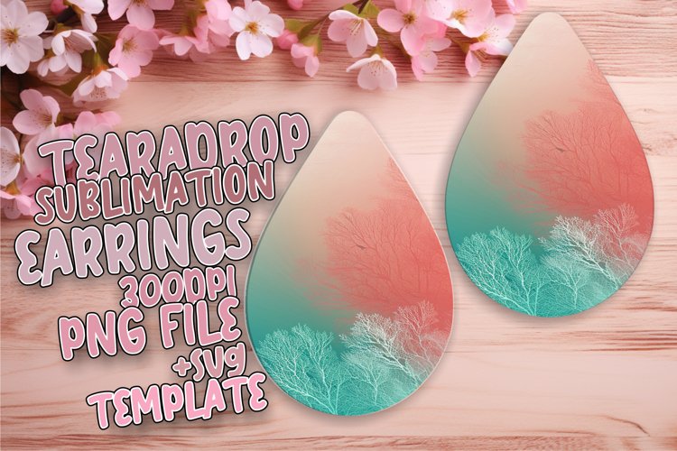 Gradient Teardrop Earrings for Sublimation Art Projects