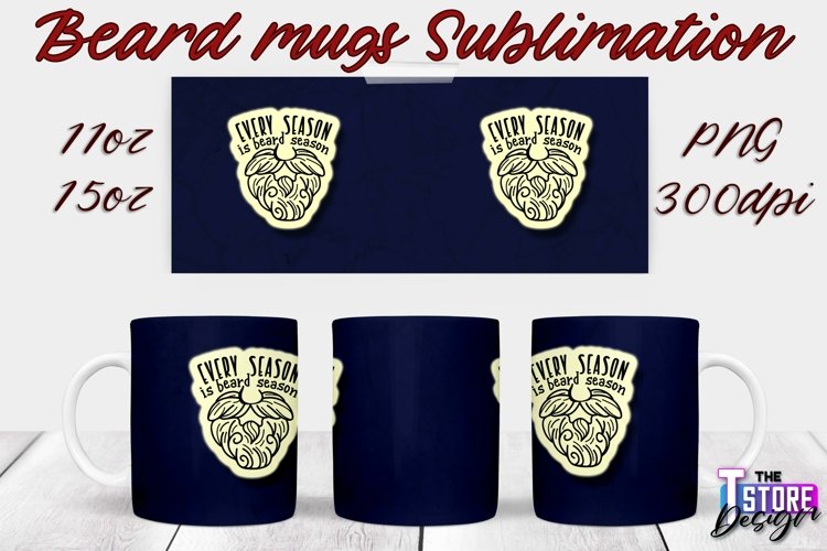 Beard Mug Design | 11 oz 15 oz Mug Sublimation | PNG File example image 1