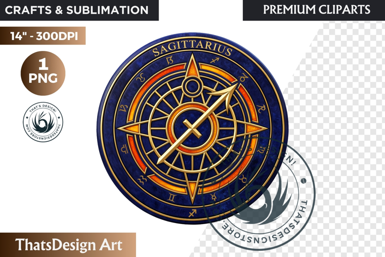 Sagittarius Alchemical Zodiac Clipart Magic Horoscope Coin