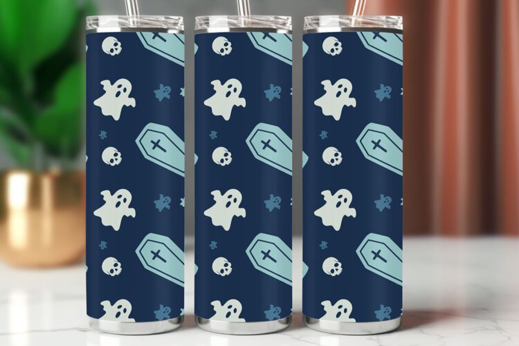 Halloween Tumbler Wrap Seamless Pattern example image 1