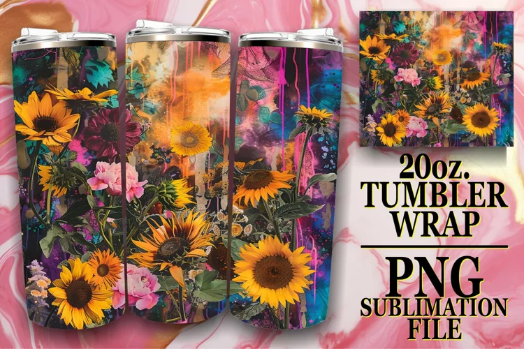 Whimsical Flower Abstract Sublimation Tumbler 20oz