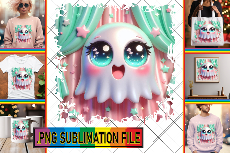 Cheerful TOTE BAG Magic Ideas, 3D Cute Ghost