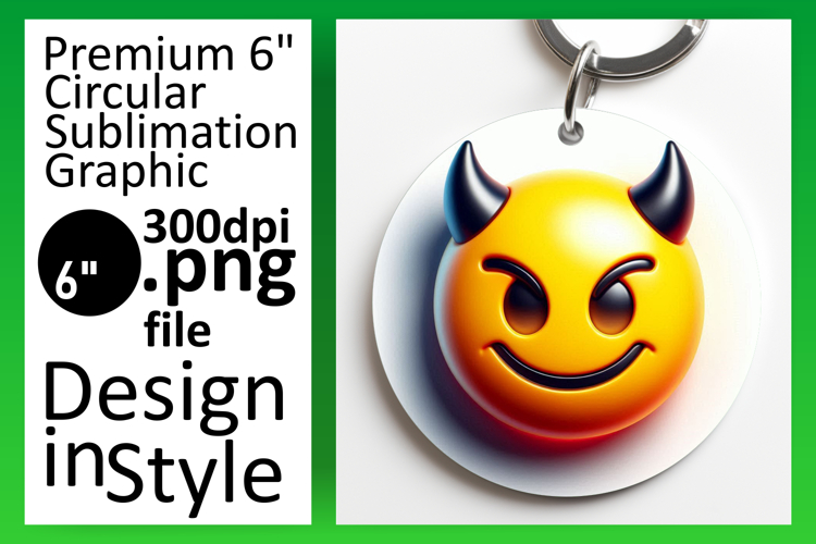 Trendy Round Design for Keychains , 3D Emoji