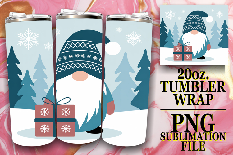 WHIMSICAL GIFT 20oz TUMBLER WRAP, Gnomes example image 1