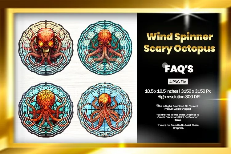 Scary Octopus Wind Spinner Sublimation - 04 Variations