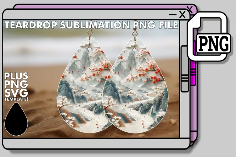 Sublimation Splendor: Nature-Inspired Teardrops