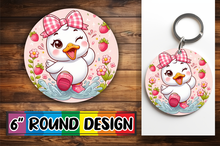 Sweet Round Ornaments Design, Cute Goose