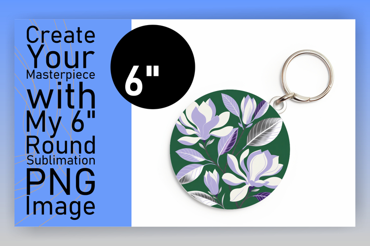 Elegant Keychain Circle Design PNG , Flowers