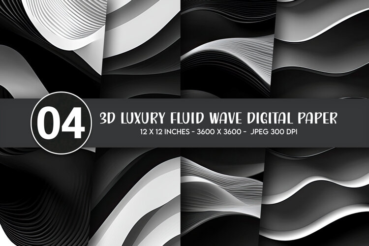 3D Luxury Fluid Wave Digital Paper example image 1