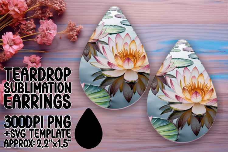 Lovely Teardrop Earrings Design Template , Flowers