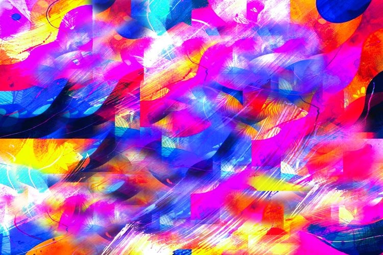 Psychedelic abstract hand drawing and digital illustration