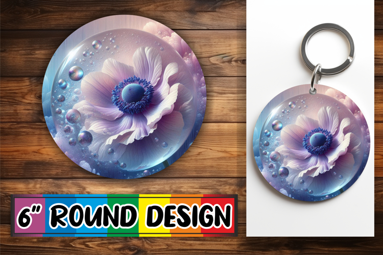 Radiant Round Ornaments PNG Design, 3D Flower