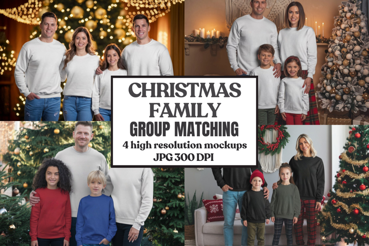 Christmas Family Group Tshirt Mockups