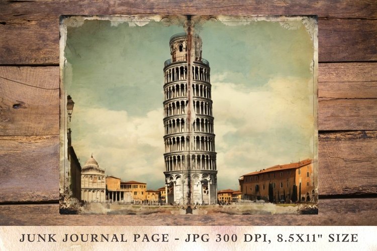 Printable Junk Journal piza tower example image 1
