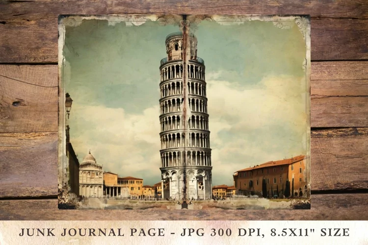 Printable Junk Journal piza tower