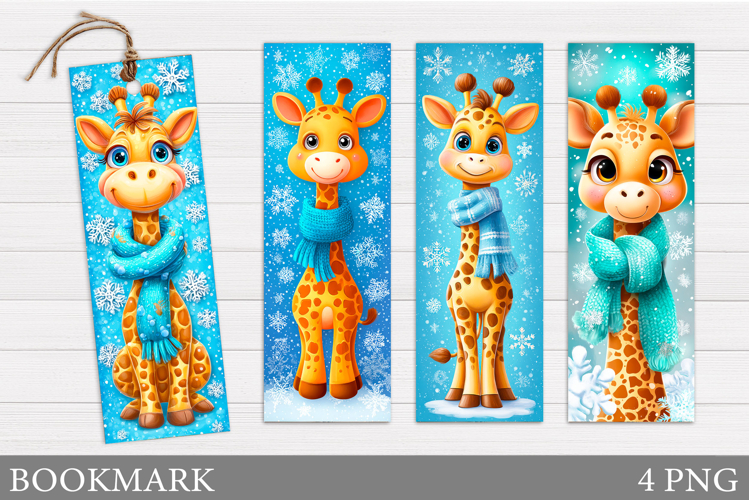 Christmas Giraffe Bookmark. Christmas Bookmark Sublimation