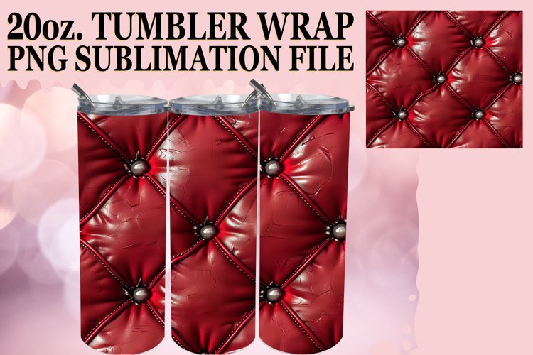 3D Patterned Quilt Tumbler Wrap PNG, 20oz