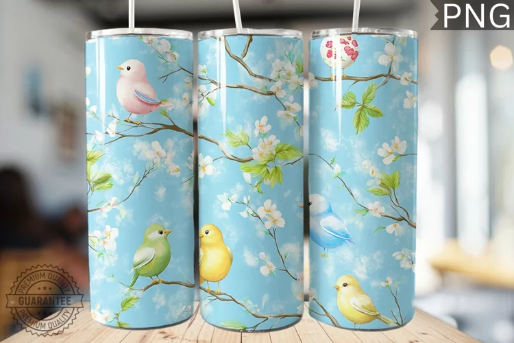 Spring Easter Tumbler Wrap - High Quality 300 Dpi