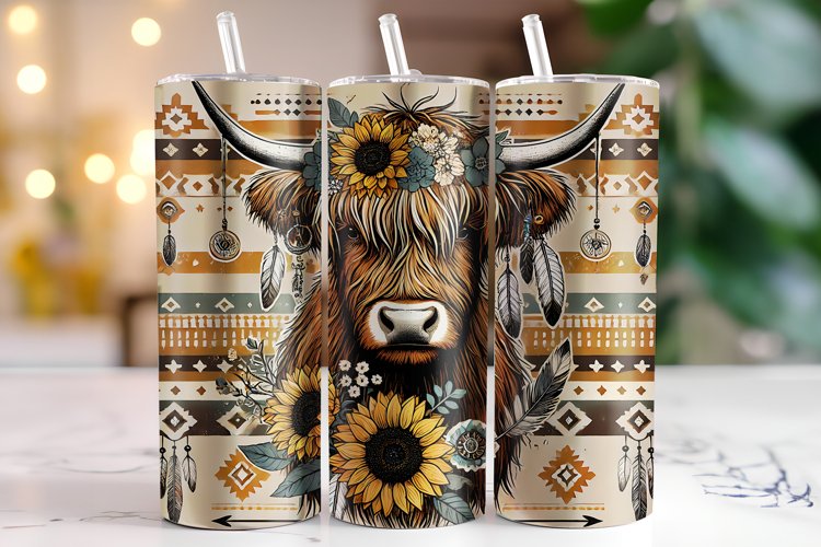 Highland Cow Tumbler Wrap | Sublimation | Tumblers