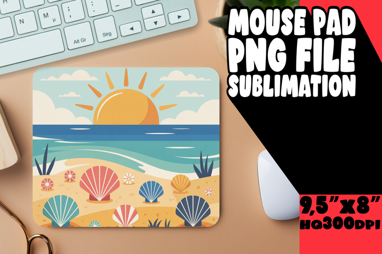 Colorful Raccoon & Bloom Mouse Pad Sublimation PNG