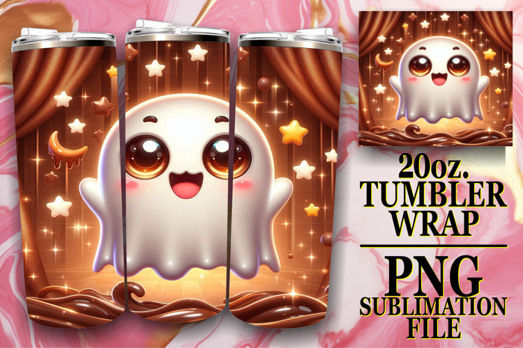 Magical Gifts 20oz tumbler wrap, 3D Cute Ghost